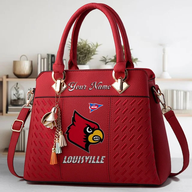LIMITED EDITION - NEW CUSTOMIZED FBS NCAA10 ULC UL CARDINALS ZIP HANDBAG MULTICOLOR