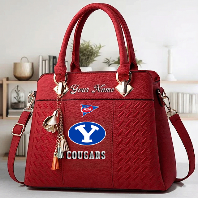 LIMITED EDITION - NEW CUSTOMIZED FBS NCAA11 BYU BYU COUGARS ZIP HANDBAG MULTICOLOR