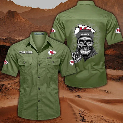 [SPECIAL OFFER] NEW CUSTOMIZED NFL01 KCC KANSAS CITY CHIEFS MUTICOLOR MEN'S CARGO SHIRT