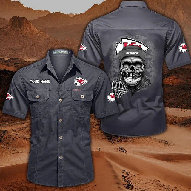 [SPECIAL OFFER] NEW CUSTOMIZED NFL01 KCC KANSAS CITY CHIEFS MUTICOLOR MEN'S CARGO SHIRT