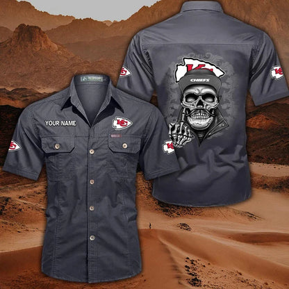 [SPECIAL OFFER] NEW CUSTOMIZED NFL01 KCC KANSAS CITY CHIEFS MUTICOLOR MEN'S CARGO SHIRT
