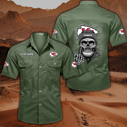 [SPECIAL OFFER] NEW CUSTOMIZED NFL01 KCC KANSAS CITY CHIEFS MUTICOLOR MEN'S CARGO SHIRT