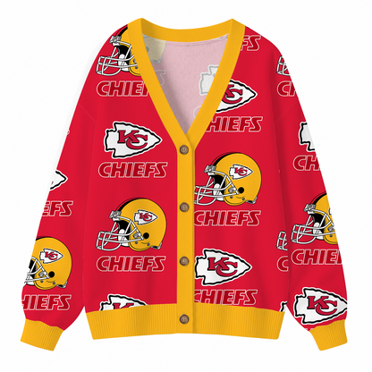 [SPECIAL OFFER] NEW CUSTOMIZED NFL01 KCC KANSAS CITY CHIEFS CARDIGAN