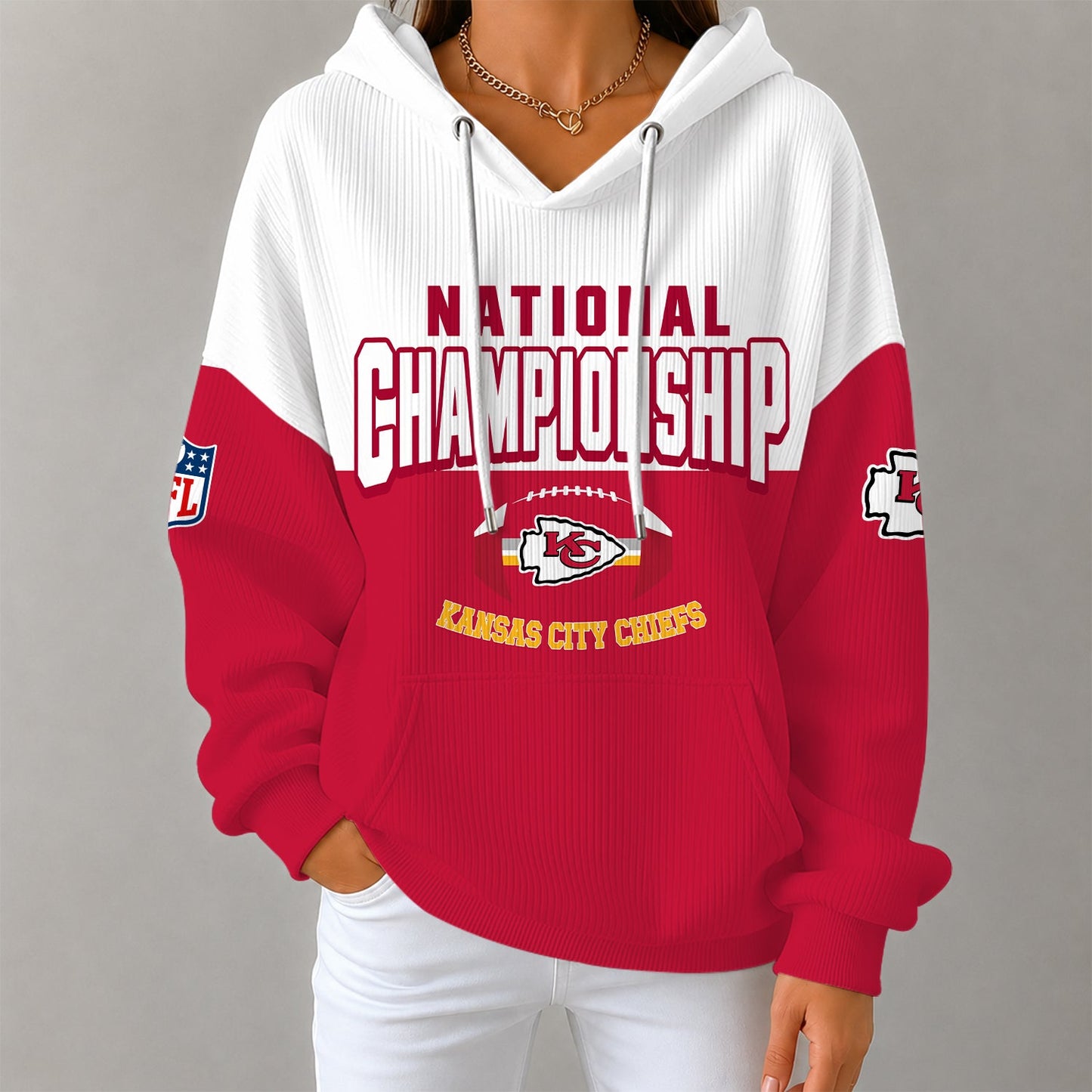 [SPECIAL OFFER] NEW CUSTOMIZED NFL01 KCC KANSAS CITY CHIEFS RIBBED HOODIE & SWEATSHIRT