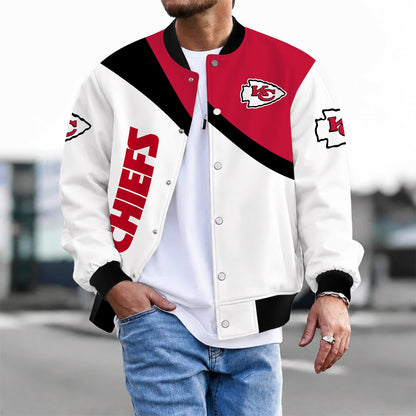 [SPECIAL OFFER] NEW CUSTOMIZED NFL01 KCC KANSAS CITY CHIEFS SATIN VARSITY & BASEBALL JACKET
