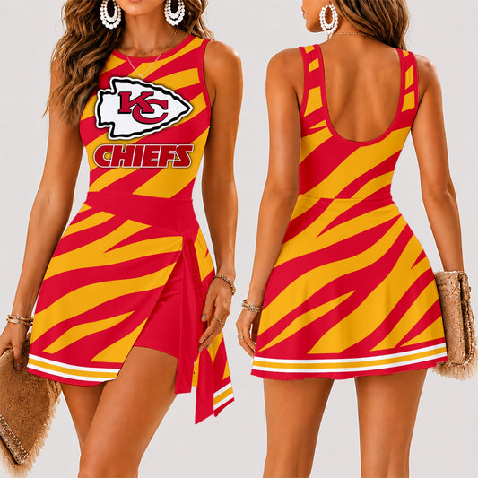 [SPECIAL OFFER] NEW CUSTOMIZED NFL01 KCC KANSAS CITY CHIEFS WOMEN'S SUMMER SKORT DRESS