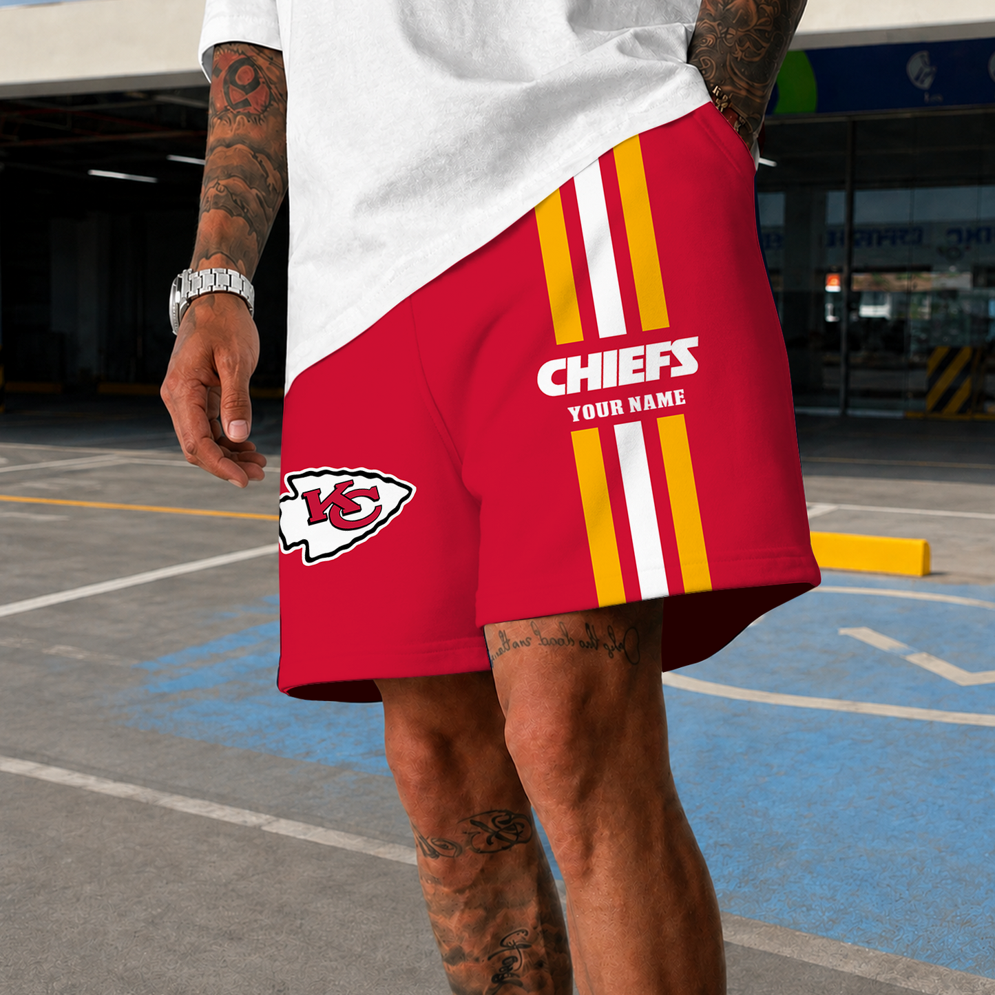 [SPECIAL OFFER] NEW CUSTOMIZED NFL01 KCC KANSAS CITY CHIEFS SHORT PANTS