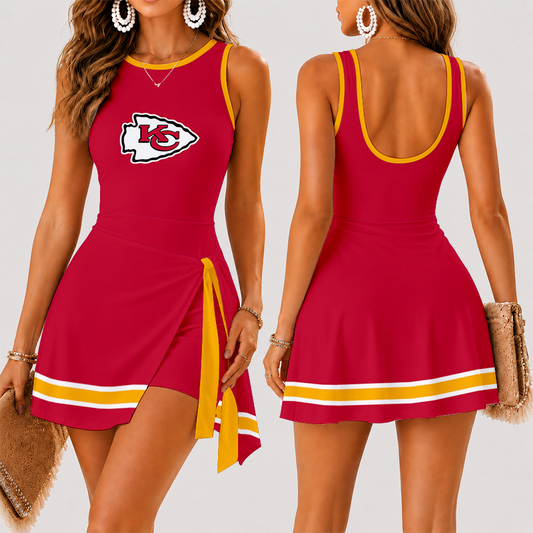 [SPECIAL OFFER] NEW CUSTOMIZED NFL01 KCC KANSAS CITY CHIEFS WOMEN'S SUMMER SKORT DRESS