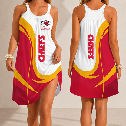 [SPECIAL OFFER] NEW CUSTOMIZED NFL01 KCC KANSAS CITY CHIEFS CAMISOLE DRESS