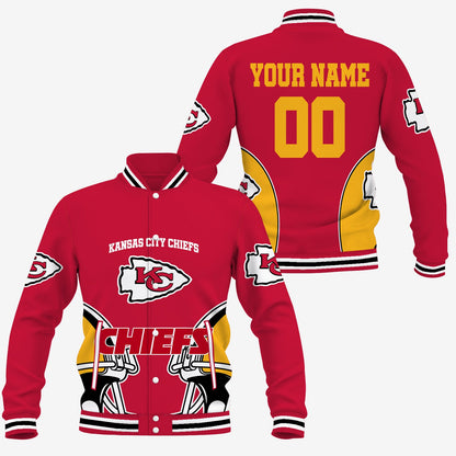 [SPECIAL OFFER] NEW CUSTOMIZED NFL01 KCC KANSAS CITY CHIEFS SATIN VARSITY & BASEBALL JACKET