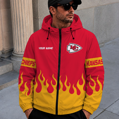 [SPECIAL OFFER] NEW CUSTOMIZED NFL01 KCC KANSAS CITY CHIEFS WINDBREAKER JACKET