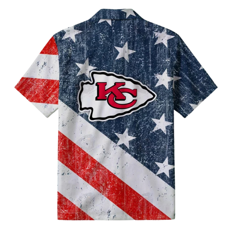 [SPECIAL OFFER] NEW CUSTOMIZED NFL01 KCC KANSAS CITY CHIEFS PATRIOTIC 250 USA HAWAIIAN SHIRT