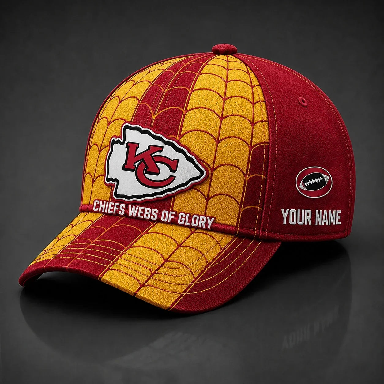 [SPECIAL OFFER] NEW CUSTOMIZED NFL01 KCC KANSAS CITY CHIEFS x SPIDER CLASSIC CAP