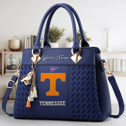 LIMITED EDITION - NEW CUSTOMIZED FBS NCAA01 TNV TN VOLUNTEERS ZIP HANDBAG MULTICOLOR