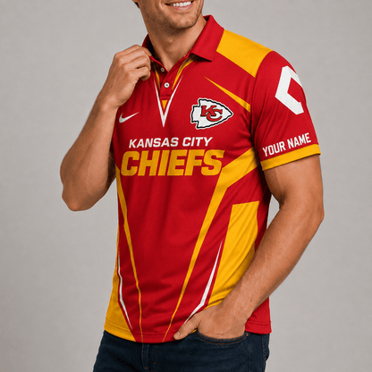[SPECIAL OFFER] NEW CUSTOMIZED NFL01 KCC KANSAS CITY CHIEFS POLO SHIRT