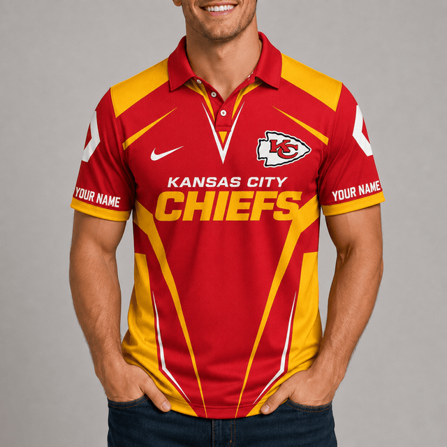 [SPECIAL OFFER] NEW CUSTOMIZED NFL01 KCC KANSAS CITY CHIEFS POLO SHIRT