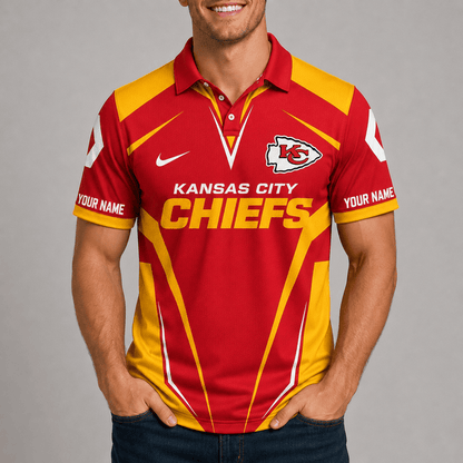 [SPECIAL OFFER] NEW CUSTOMIZED NFL01 KCC KANSAS CITY CHIEFS POLO SHIRT
