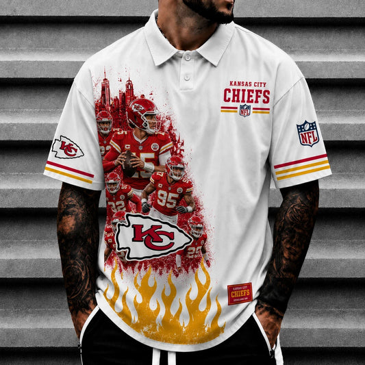 [SPECIAL OFFER] NEW CUSTOMIZED NFL01 KCC KANSAS CITY CHIEFS POLO SHIRT