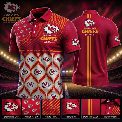 [SPECIAL OFFER] NEW CUSTOMIZED NFL01 KCC KANSAS CITY CHIEFS POLO SHIRT