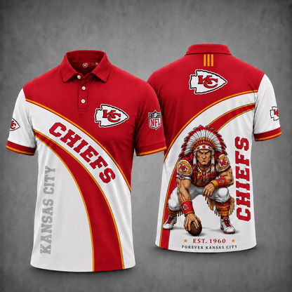 [SPECIAL OFFER] NEW CUSTOMIZED NFL01 KCC KANSAS CITY CHIEFS POLO SHIRT