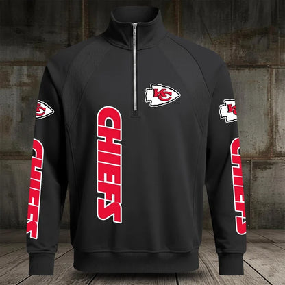[SPECIAL OFFER] NEW CUSTOMIZED NFL01 KCC KANSAS CITY CHIEFS MEN'S MULTICOLOR QUARTER-ZIP PULLOVER