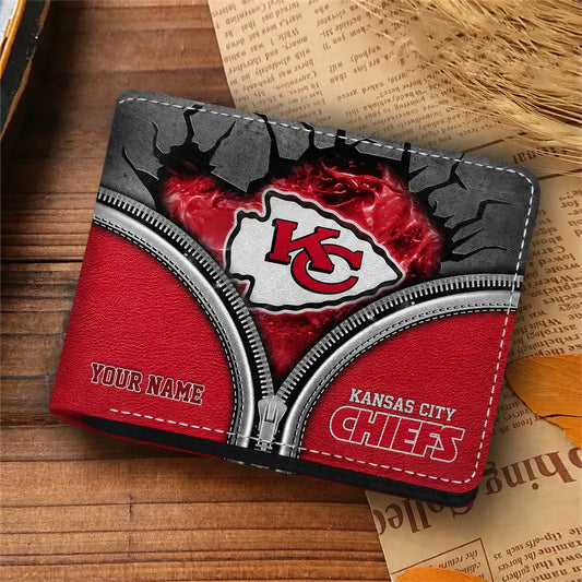 [SPECIAL OFFER] NEW CUSTOMIZED NFL01 KCC KANSAS CITY CHIEFS LEATHER WALLET