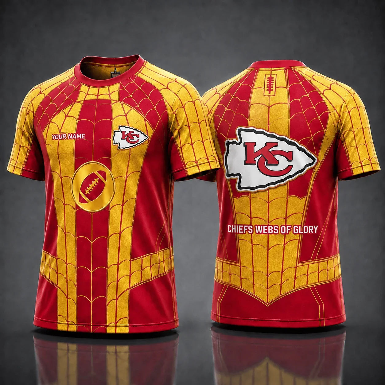 [SPECIAL OFFER] NEW CUSTOMIZED NFL01 KCC KANSAS CITY CHIEFS x SPIDER T-SHIRT, HOODIE & ZIP HOODIE
