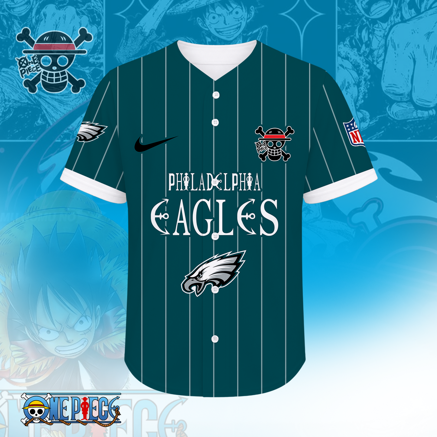 [SPECIAL OFFER] NEW CUSTOMIZED NFL02 PPE PHILADELPHIA EAGLES BASEBALL JERSEY