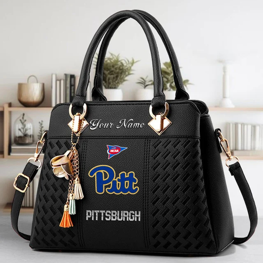 LIMITED EDITION - NEW CUSTOMIZED FBS NCAA02 PIP PI PANTHERS ZIP HANDBAG MULTICOLOR