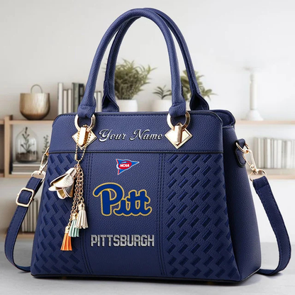 LIMITED EDITION - NEW CUSTOMIZED FBS NCAA02 PIP PI PANTHERS ZIP HANDBAG MULTICOLOR