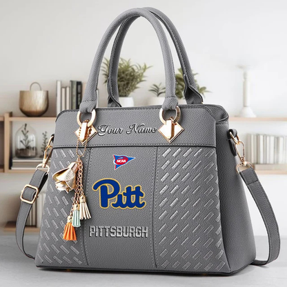 LIMITED EDITION - NEW CUSTOMIZED FBS NCAA02 PIP PI PANTHERS ZIP HANDBAG MULTICOLOR