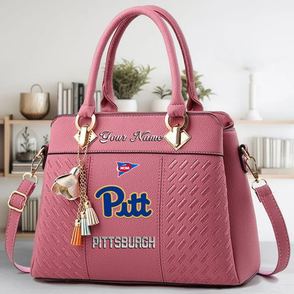 LIMITED EDITION - NEW CUSTOMIZED FBS NCAA02 PIP PI PANTHERS ZIP HANDBAG MULTICOLOR