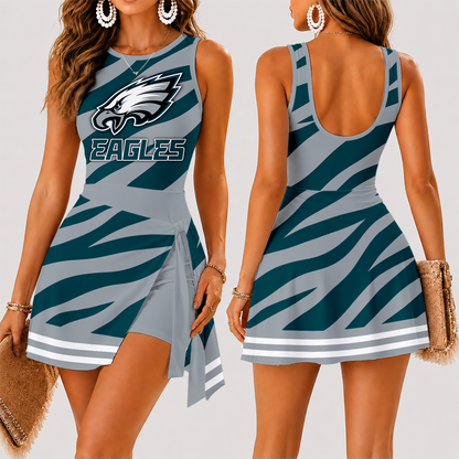 [SPECIAL OFFER] NEW CUSTOMIZED NFL02 PPE PHILADELPHIA EAGLES WOMEN'S SUMMER SKORT DRESS