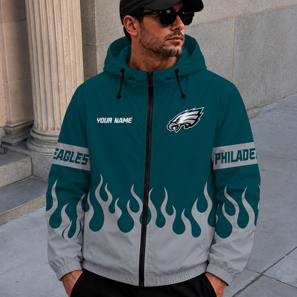 [SPECIAL OFFER] NEW CUSTOMIZED NFL02 PPE PHILADELPHIA EAGLES WINDBREAKER JACKET