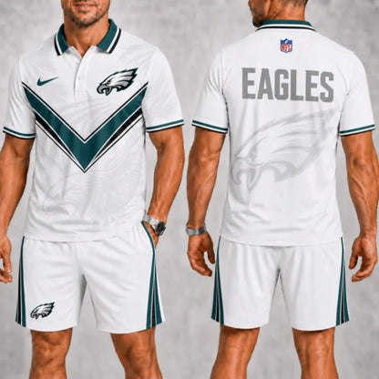 [SPECIAL OFFER] NEW CUSTOMIZED NFL02 PPE PHILADELPHIA EAGLES POLO SHIRT & SHORT PANTS