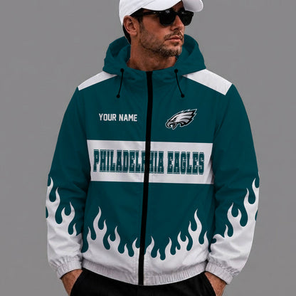 [SPECIAL OFFER] NEW CUSTOMIZED NFL02 PPE PHILADELPHIA EAGLES WINDBREAKER JACKET