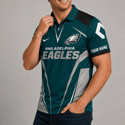 [SPECIAL OFFER] NEW CUSTOMIZED NFL02 PPE PHILADELPHIA EAGLES POLO SHIRT