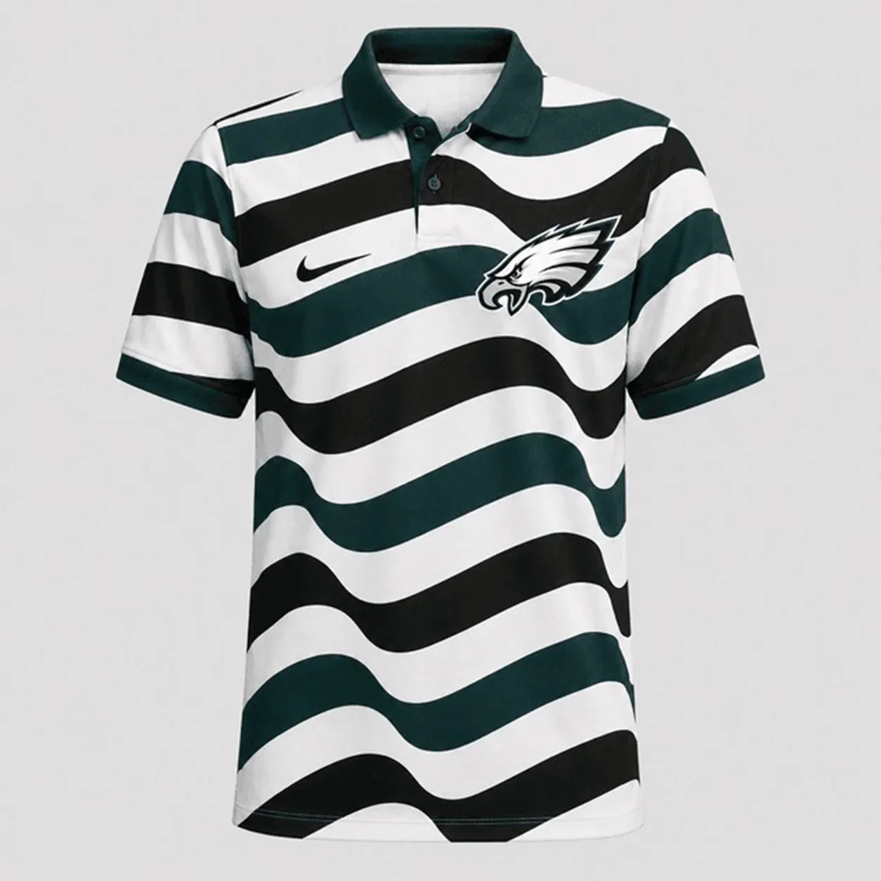 [SPECIAL OFFER] NEW CUSTOMIZED NFL02 PPE PHILADELPHIA EAGLES STRIPED POLO SHIRT
