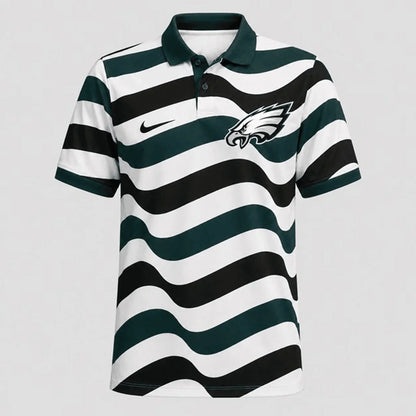 [SPECIAL OFFER] NEW CUSTOMIZED NFL02 PPE PHILADELPHIA EAGLES STRIPED POLO SHIRT