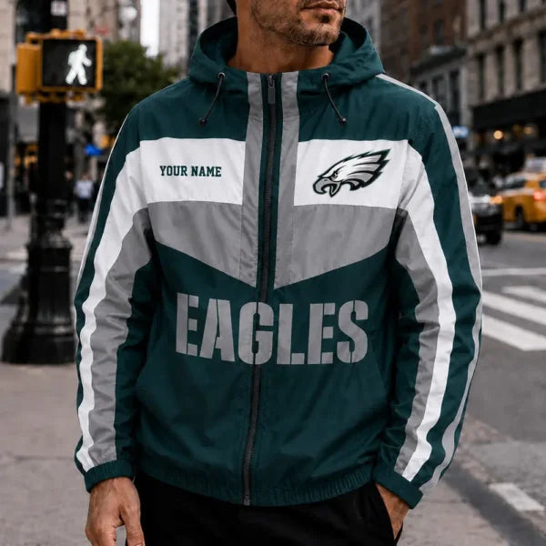 [SPECIAL OFFER] NEW CUSTOMIZED NFL02 PPE PHILADELPHIA EAGLES WINDBREAKER JACKET