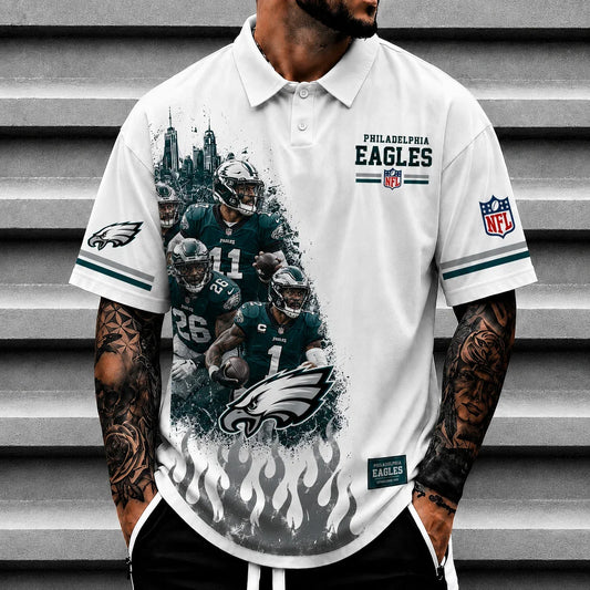 [SPECIAL OFFER] NEW CUSTOMIZED NFL02 PPE PHILADELPHIA EAGLES POLO SHIRT