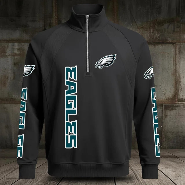 [SPECIAL OFFER] NEW CUSTOMIZED NFL02 PPE PHILADELPHIA EAGLES MEN'S MULTICOLOR QUARTER-ZIP PULLOVER
