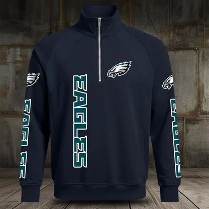[SPECIAL OFFER] NEW CUSTOMIZED NFL02 PPE PHILADELPHIA EAGLES MEN'S MULTICOLOR QUARTER-ZIP PULLOVER