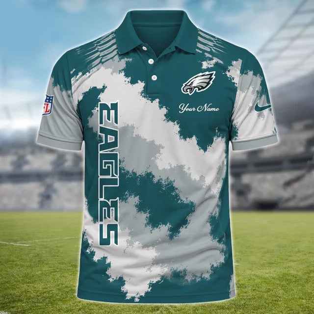 [SPECIAL OFFER] NEW CUSTOMIZED NFL02 PPE PHILADELPHIA EAGLES MULTICOLOR POLO SHIRT