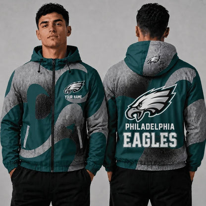 [SPECIAL OFFER] NEW CUSTOMIZED NFL02 PPE PHILADELPHIA EAGLES WINDBREAKER JACKET