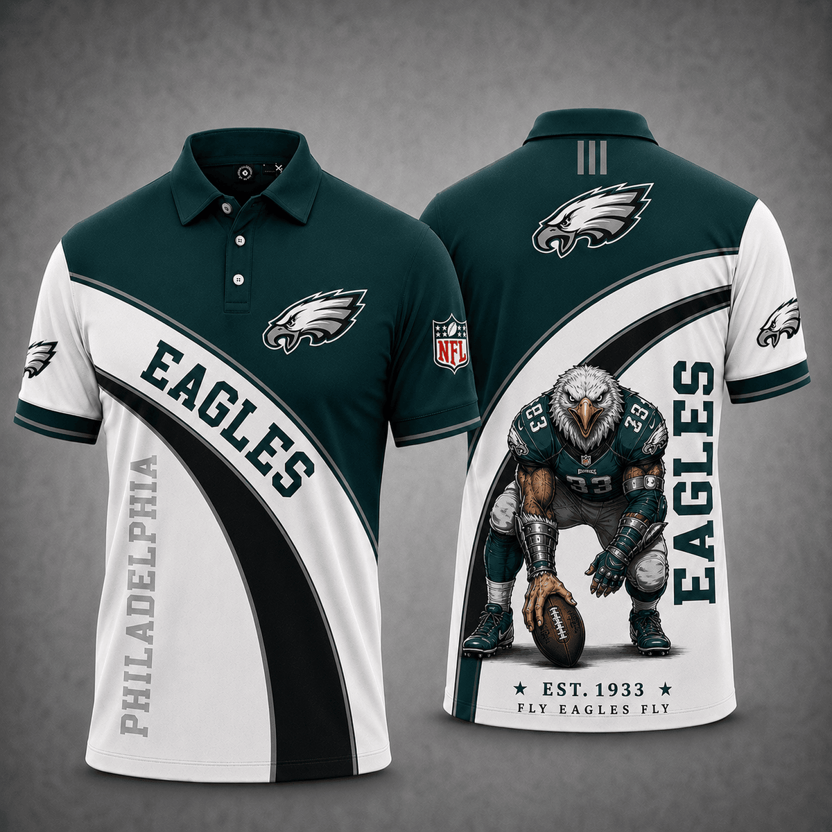 [SPECIAL OFFER] NEW CUSTOMIZED NFL02 PPE PHILADELPHIA EAGLES POLO SHIRT