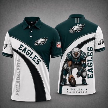 [SPECIAL OFFER] NEW CUSTOMIZED NFL02 PPE PHILADELPHIA EAGLES POLO SHIRT