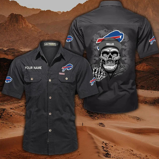 [SPECIAL OFFER] NEW CUSTOMIZED NFL03 BFB BUFFALO BILLS MUTICOLOR MEN'S CARGO SHIRT