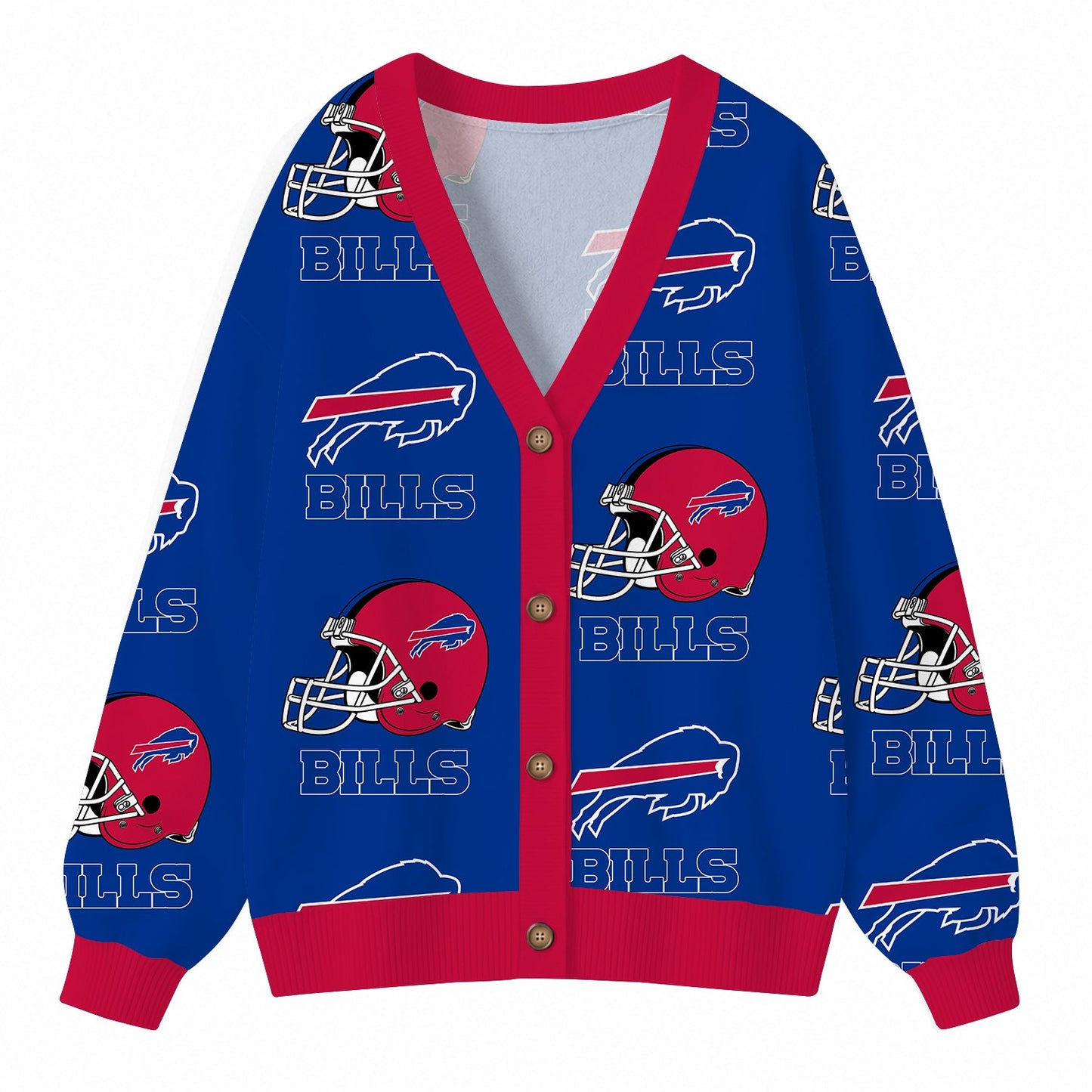 [SPECIAL OFFER] NEW CUSTOMIZED NFL03 BFB BUFFALO BILLS CARDIGAN