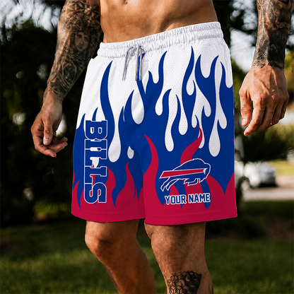 [SPECIAL OFFER] NEW CUSTOMIZED NFL03 BFB BUFFALO BILLS SHORT PANTS